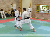 Sensei Ogami a demonstrar Kihon Kumite com Marco Pinto